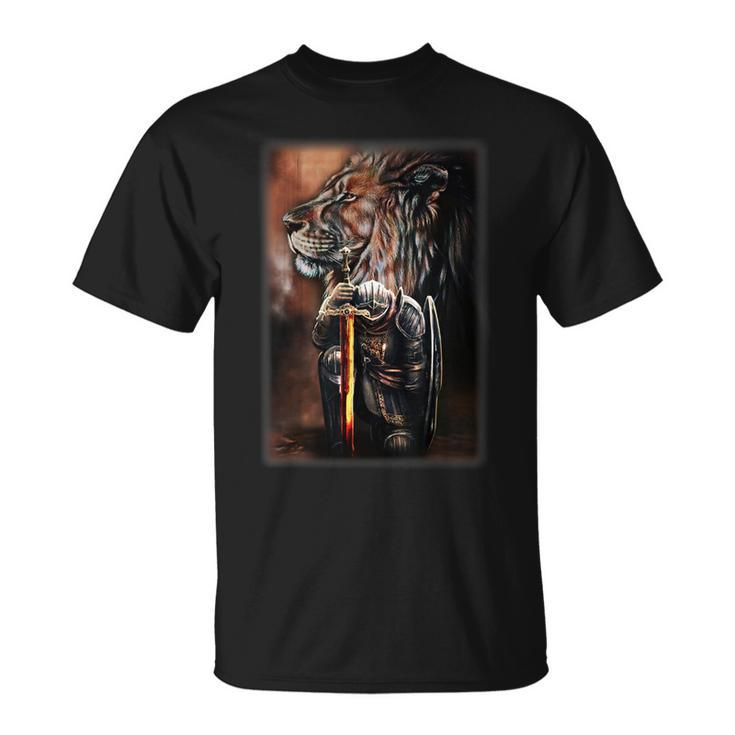 Knight Templar God Lion Christian Jesus Lover T-Shirt