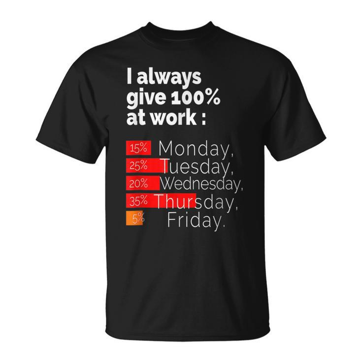 Labor Day For Men Women I Always Give 100 At Work T-shirt