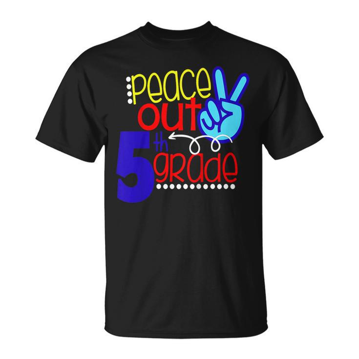Last Day Of School Shirt Peace Out Fifth Grade 5 Son Kids Unisex T-Shirt