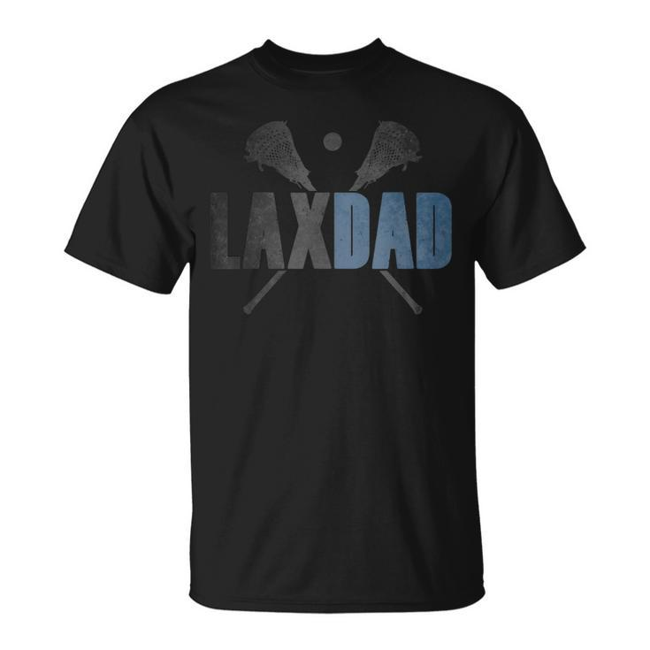 Mens Lax Dad Lacrosse Player Father Coach Sticks Vintage Graphic T-Shirt
