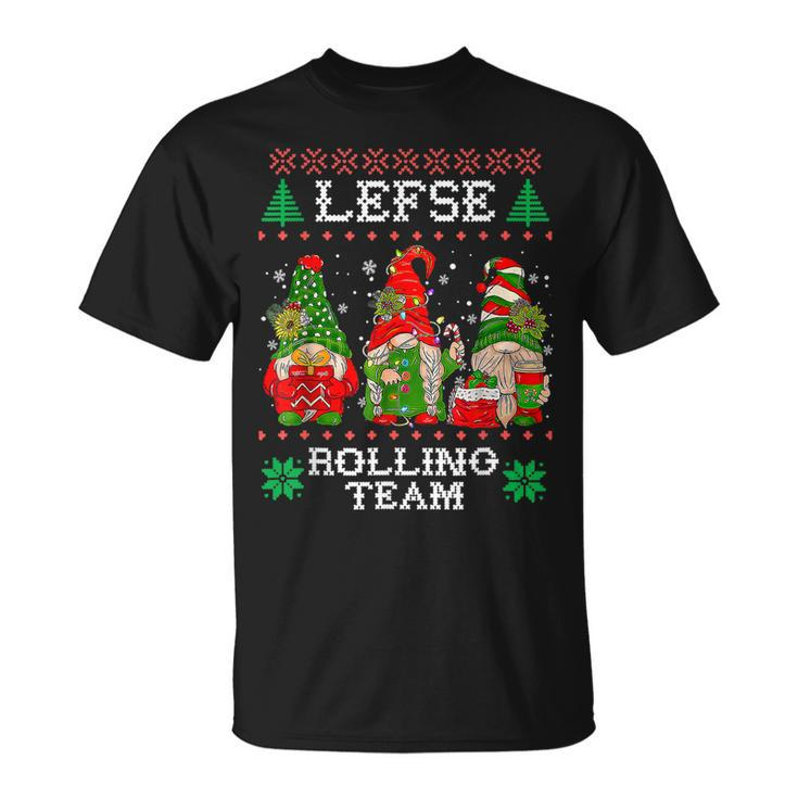 Lefse Rolling Team Gnome Baking Tomte Matching Christmas T-shirt