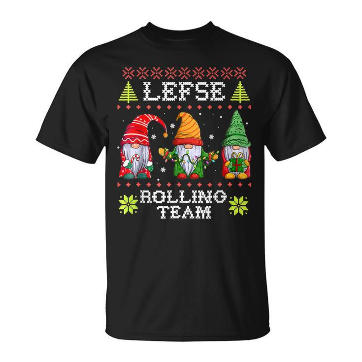 Lefse Rolling Team Gnome Baking Tomte Matching Christmas V2T-shirt
