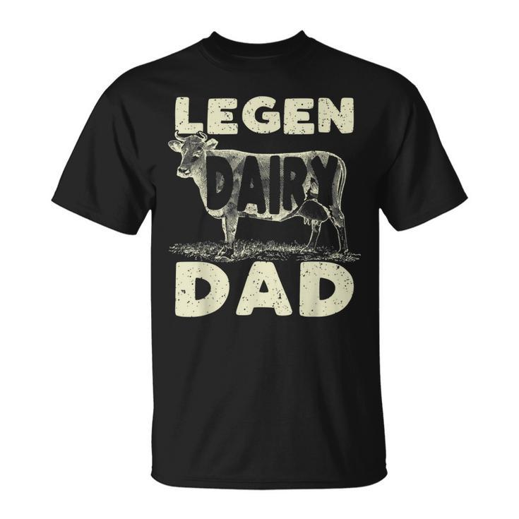 Mens Legen Dairy Dad Cow Farmer Fathers Day For Men T-Shirt