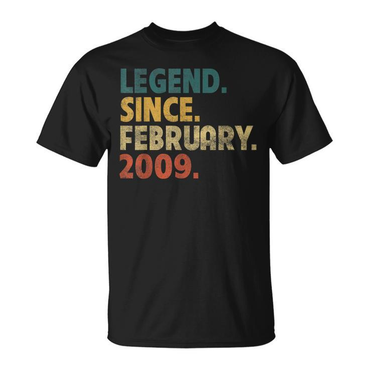 Legend Since February 2009 14Th Birthday 14 Year Old T-Shirt
