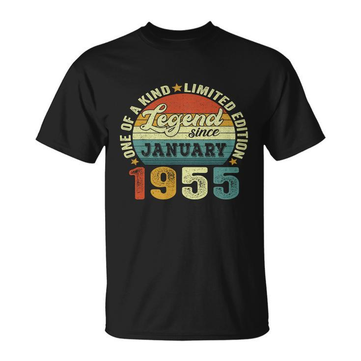 Legend Since January 1955 68Th Birthday 68 Years Old Gifts Unisex T-Shirt