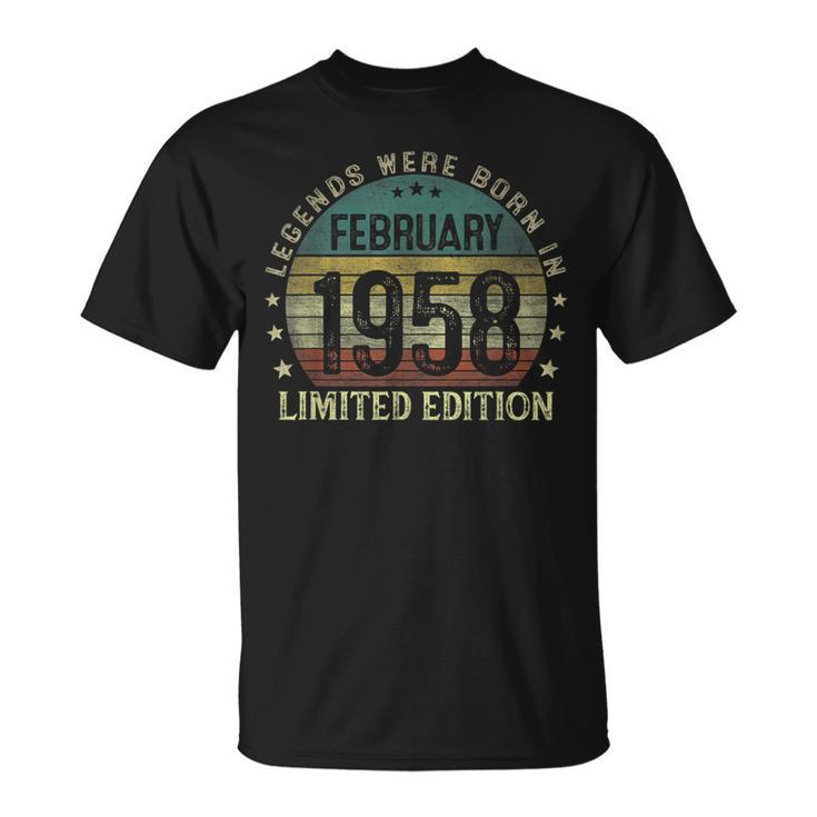 Legenden Februar 1958 - 65. Geburtstag Mann V6 T-Shirt, Retro Design