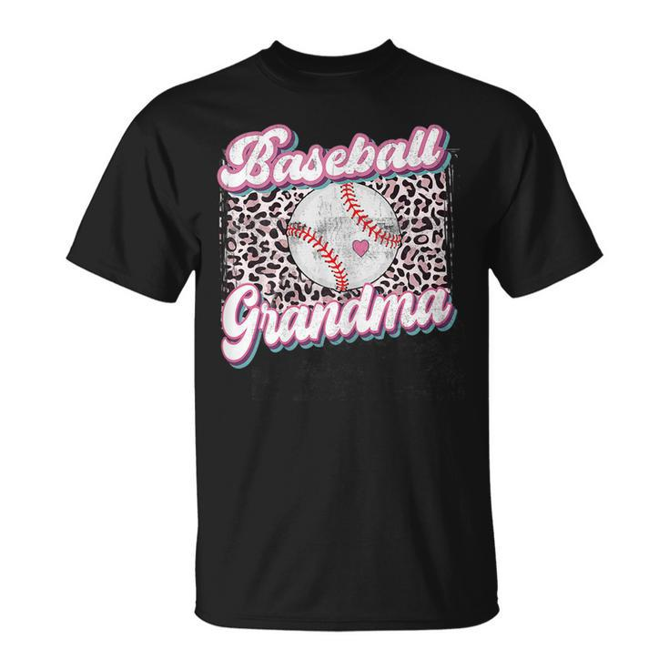 Leopard Baseball Grandma Game Day Softball Mothers Day Gift For Womens Unisex T-Shirt