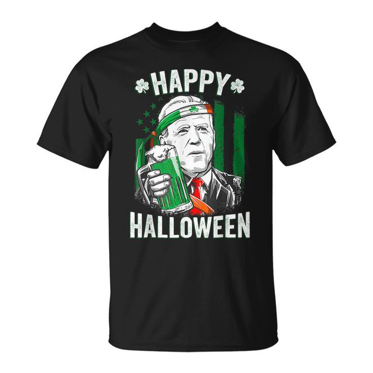 Leprechaun Biden Happy Halloween For St Patricks Day T-Shirt