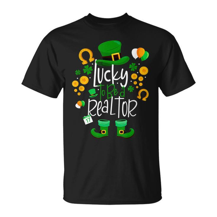 Leprechaun Realtor Lucky To Be A Realtor St Patricks Day T-shirt