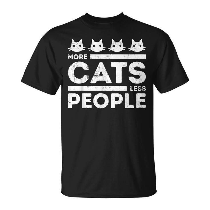 Less People More Cats Kitten Lover Pride T-Shirt