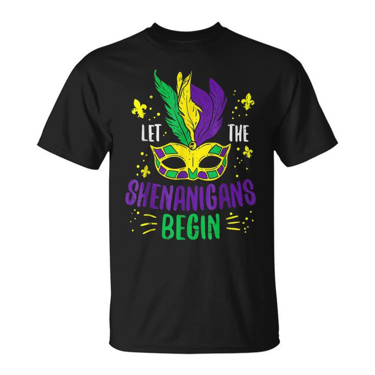 Let The Shenanigans Begin Jester Mardi Gras Carnival T-Shirt
