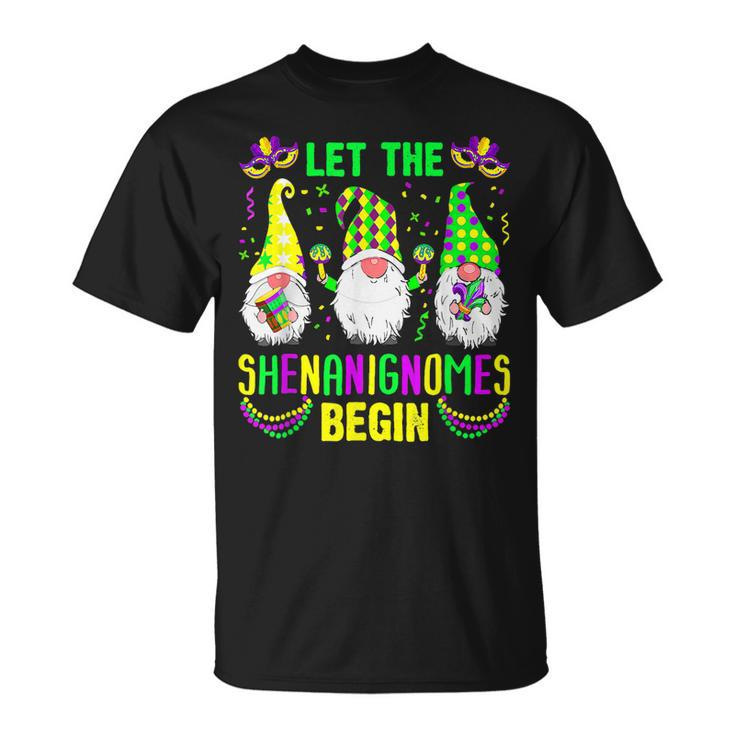 Let The Shenanignomes Begin Mardi Gras Gnomes Shenanigans T-Shirt