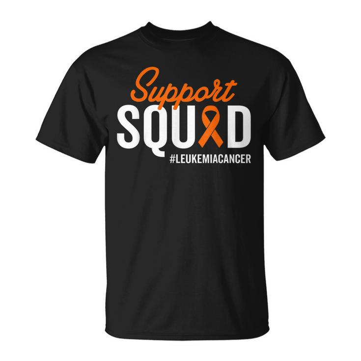 Leukemia Cancer Warrior Survivor Awareness Support Squad Unisex T-Shirt
