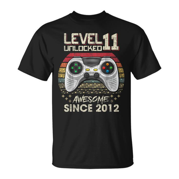 Level 11 Unlocked Awesome Since 2012 11Th Birthday Gaming V2 T-Shirt