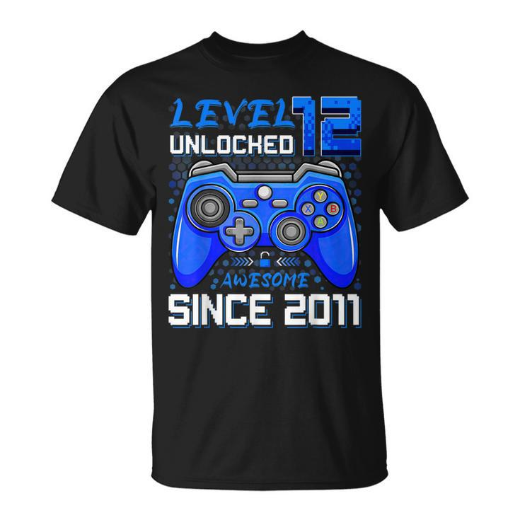 Level 12 Unlocked Awesome Since 2011 12Th Birthday Gaming V3 T-Shirt