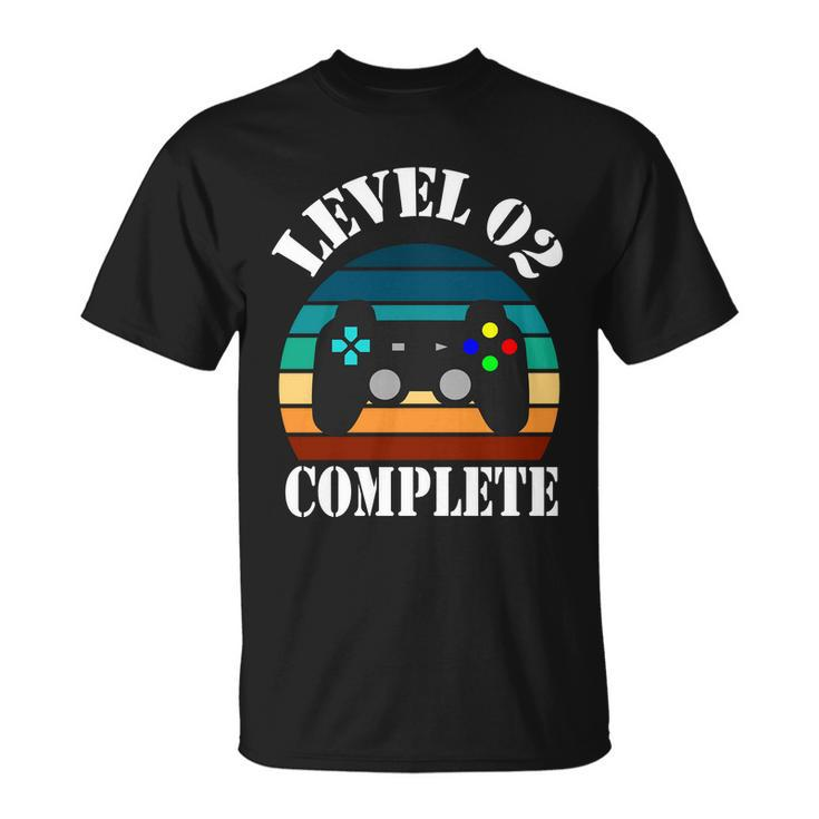 Level 2 Complete 2Nd Wedding Anniversary Video Gamer Unisex T-Shirt