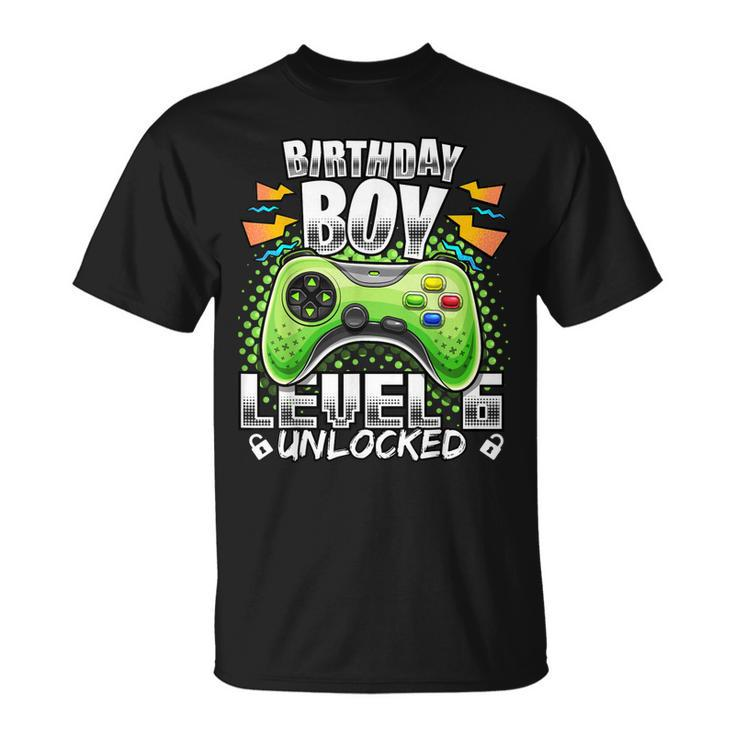 Level 6 Unlocked Video Game 6Th Birthday Gamer Gift Boys  Unisex T-Shirt