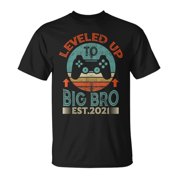 I Leveled Up To Big Brother Est 2021 Promoted To Big Bro T-Shirt