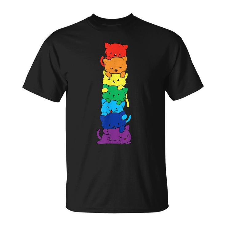 Lgbt Funny Cats Pile Gay Lesbian Pride Cat Lover Transgender Unisex T-Shirt