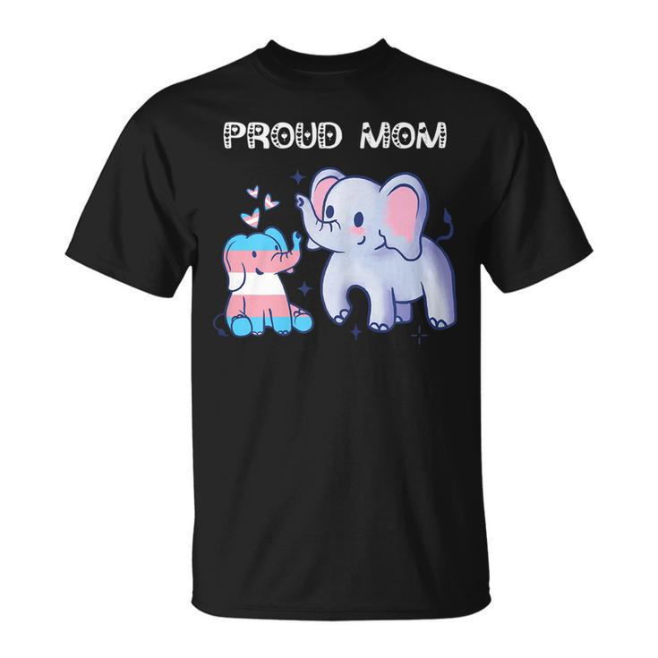 Lgbtq Cute Elephants Proud Mom Transgender Trans Pride Gift For Womens Unisex T-Shirt