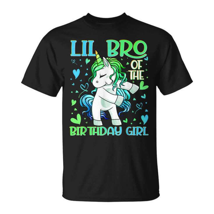 Lil Bro Of The Birthday Girl Flossing Unicorn Little Brother  Unisex T-Shirt