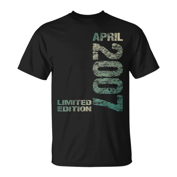 Limited Edition April 2007 16Th Birthday Born 2007  Unisex T-Shirt