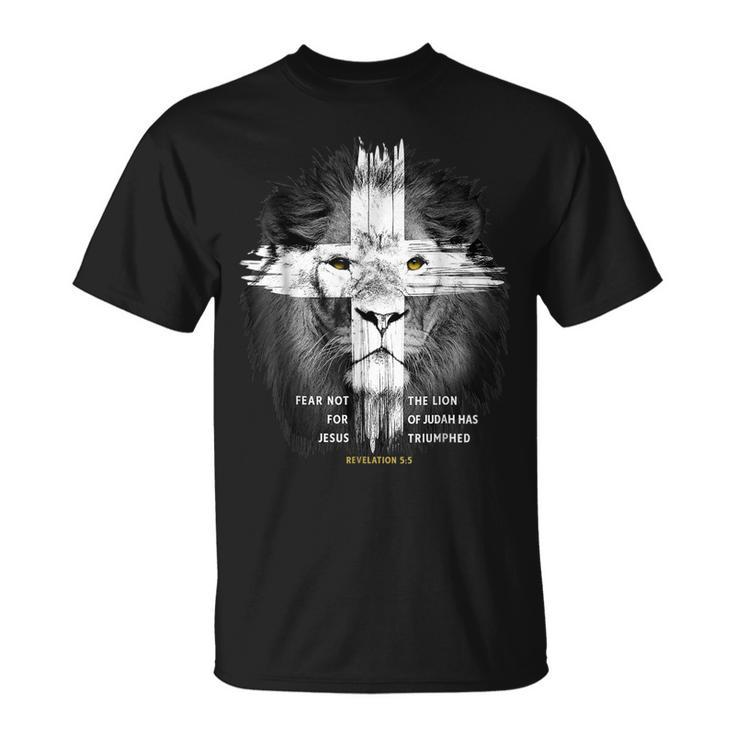 Lion Cross Jesus Christian Lord God Believer V3 T-Shirt