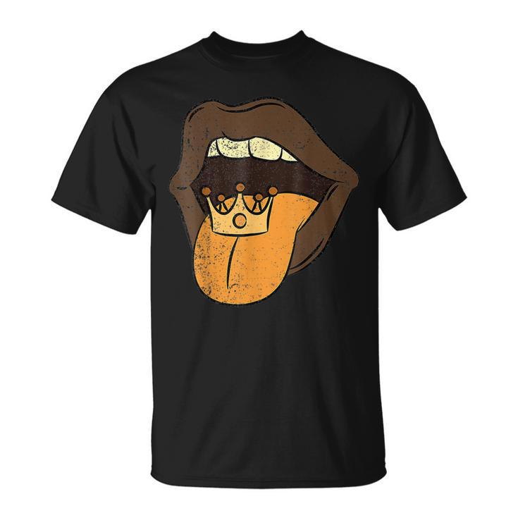 Lips With Tongue Out Black History Month Afro Frican Pride T-Shirt