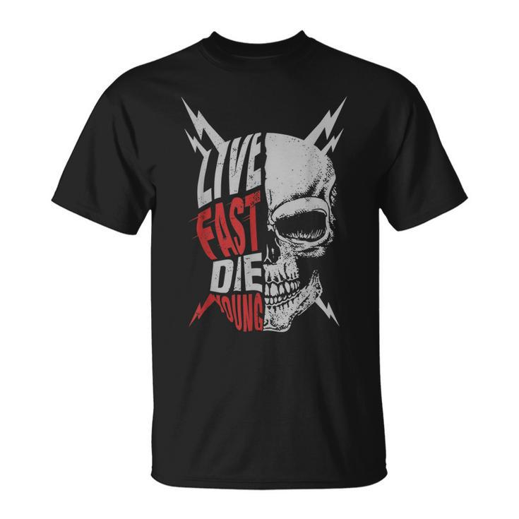 Live Fast Die Young Vintage Distressed Motorcycle T Unisex T-Shirt