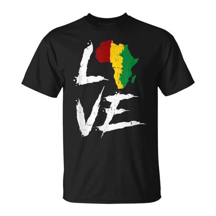 Love Africa Flag 1865 Junenth Pride Proud African Map T-Shirt - Seseable