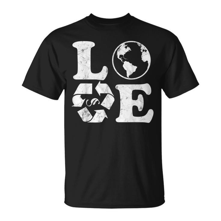 Love Earth Day 90S Vintage Recycling Earth Day  Unisex T-Shirt