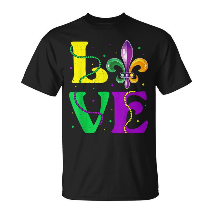 I Love Mardi Gras Fleur De Lis Fat Tuesday Carnival Festival T-Shirt