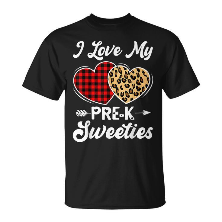 I Love My Pre-K Sweeties Hearts Valentines Day Teacher T-Shirt