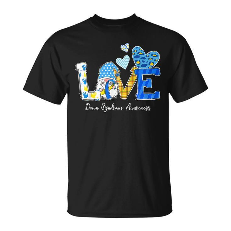 Love World Down Syndrome Day Awareness Leopard Gnome Ribbon  Unisex T-Shirt