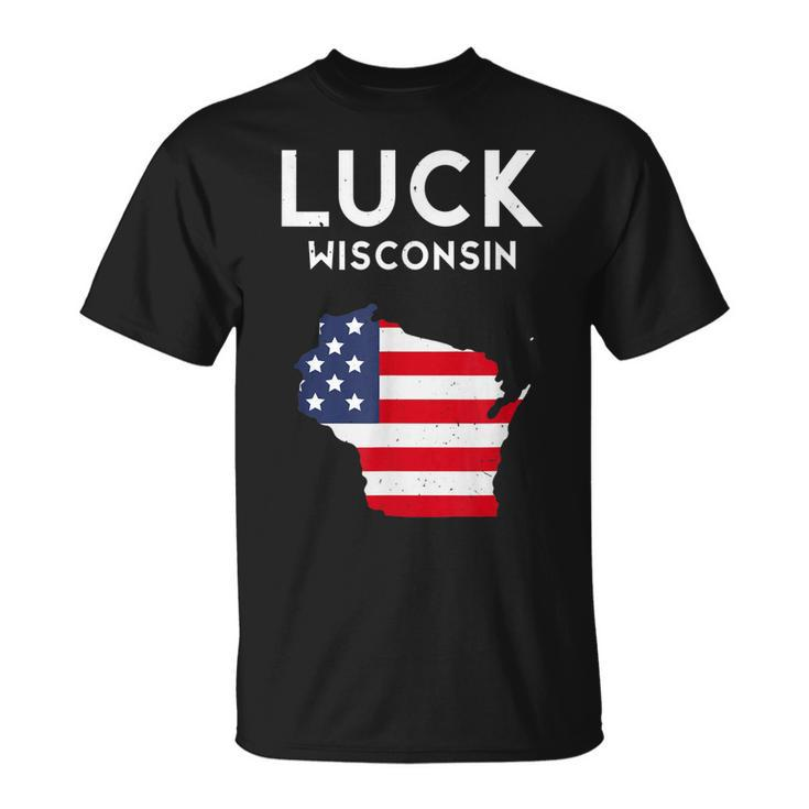 Luck Wisconsin Usa State America Travel Wisconsinite T-shirt