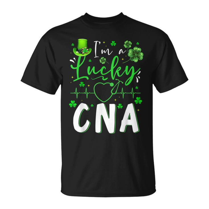 Im A Lucky Cna Nurse Shamrock Top Hat St Patricks Day T-Shirt