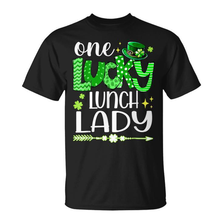 Lucky Shamrock One Lucky Lunch Lady St Patricks Day School T-shirt