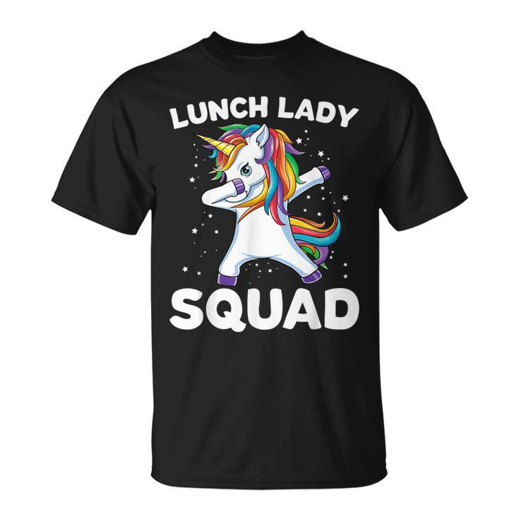 Lunch Lady Squad Dabbing Unicorn Funny Lunch Ladies Gift Unisex T-Shirt