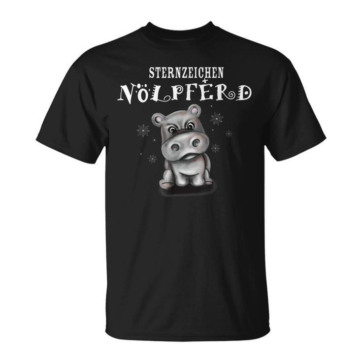 Lustiges Nölpferd Nilpferd Sternzeichen Geschenk T-Shirt