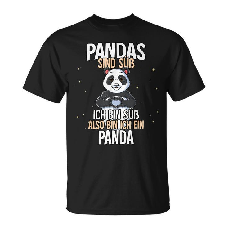 Lustiges Panda T-Shirt: Pandas sind süß - Ich bin ein Panda - Schwarz