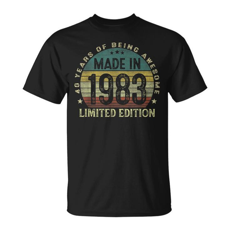 Made In 1983 40 Years Old 40Th Birthday For Men T-Shirt