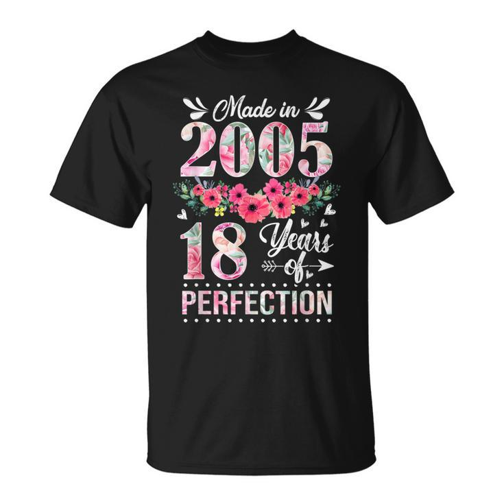 Made In 2005 18 Year Old 18Th Birthday For Girl T-shirt