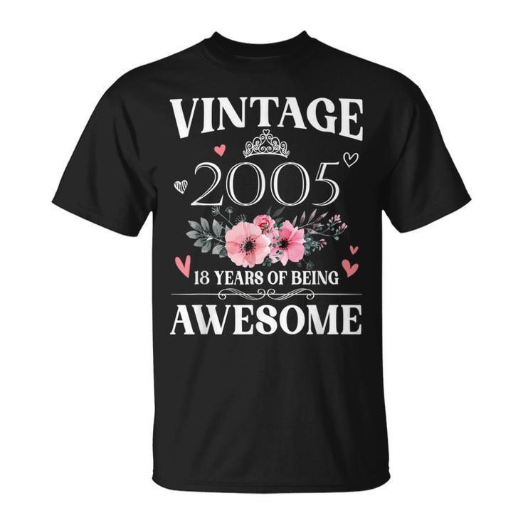 Made In 2005 18 Year Old 18Th Birthday For Girl T-shirt