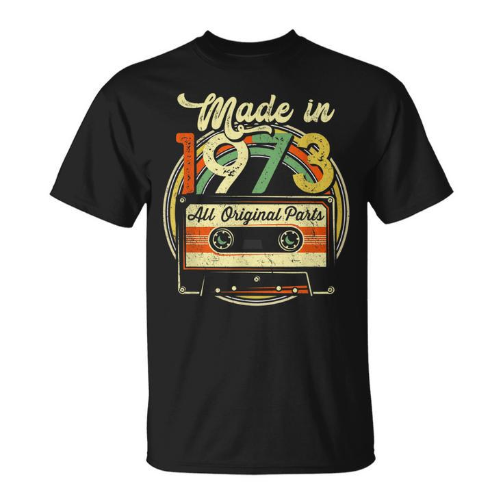 Made In 1973 48Th Birthday Gifts Cassette Tape Vintage  Unisex T-Shirt