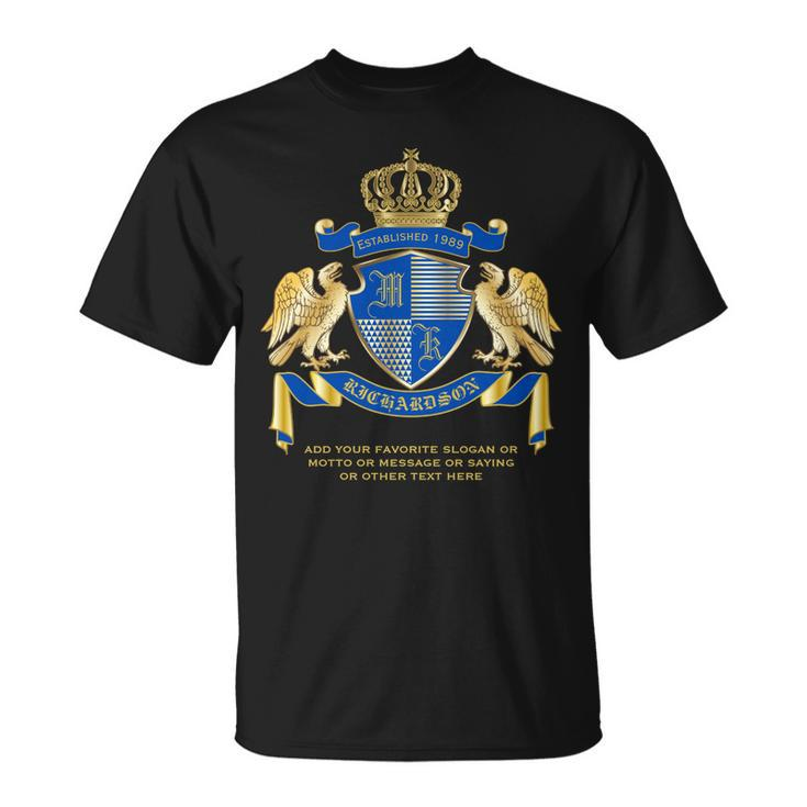 Make Your Own Coat Of Arms Blue Gold Eagle Emblem  Unisex T-Shirt
