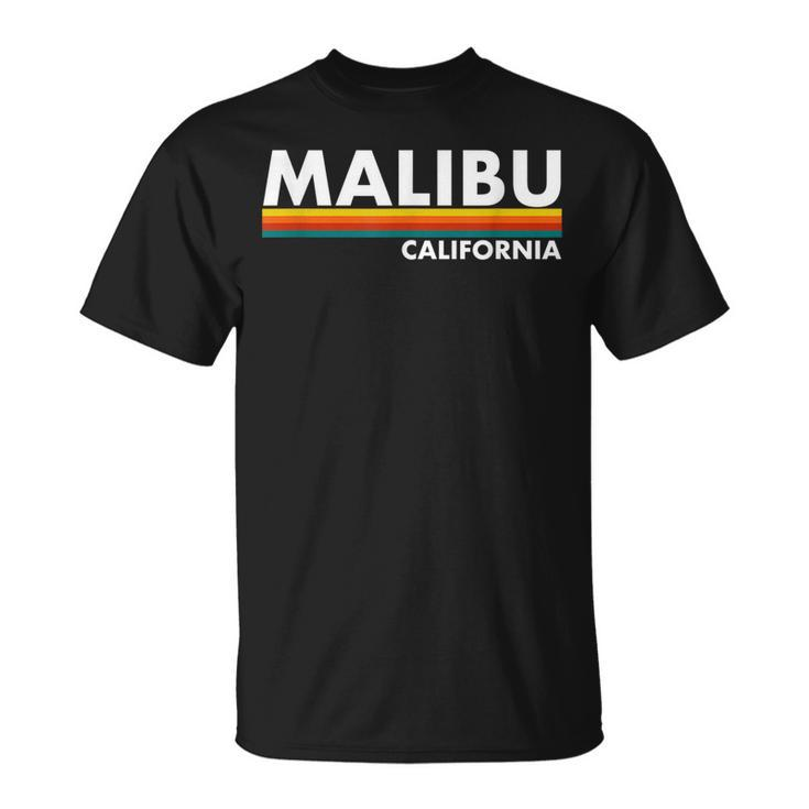 Malibu - California - Retro Stripes - Classic  Unisex T-Shirt