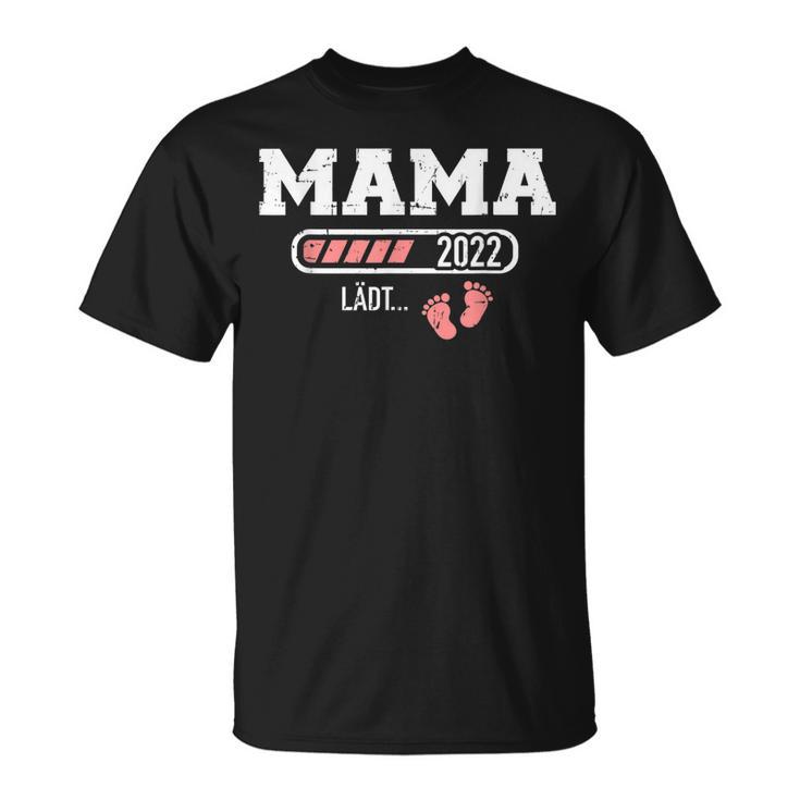 Mama 2022 Lädt Für Zukünftige Mutter T-Shirt