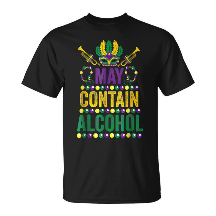 Mardi Gras Beer Drinkers May Contain Alcohol Mardi Gras 2023 T-Shirt