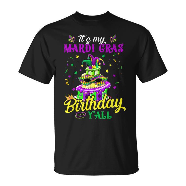 Mardi Gras Birthday Yall King Cake Party Carnival Boys Girls T-Shirt