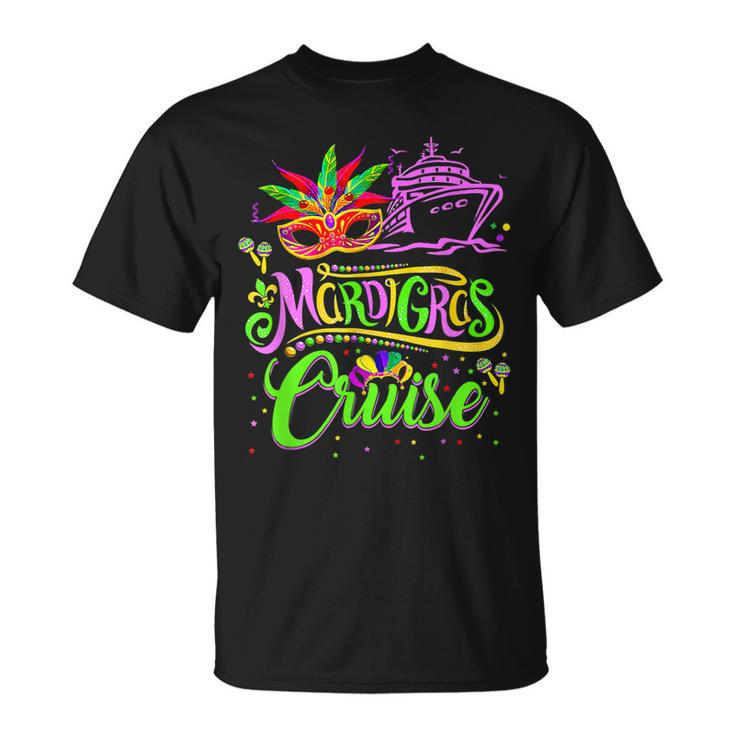 Mardi Gras Cruise Cruising Mask Cruise Ship Carnival T-Shirt